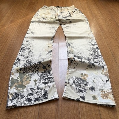 Roberto Cavalli Floral Flared Jeans Y2K Rare Archive