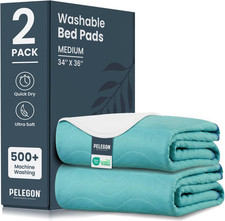 Bed Pads Washable Waterproof 34" X 36" Pack of 2 - Incontinence Bed Pads for A