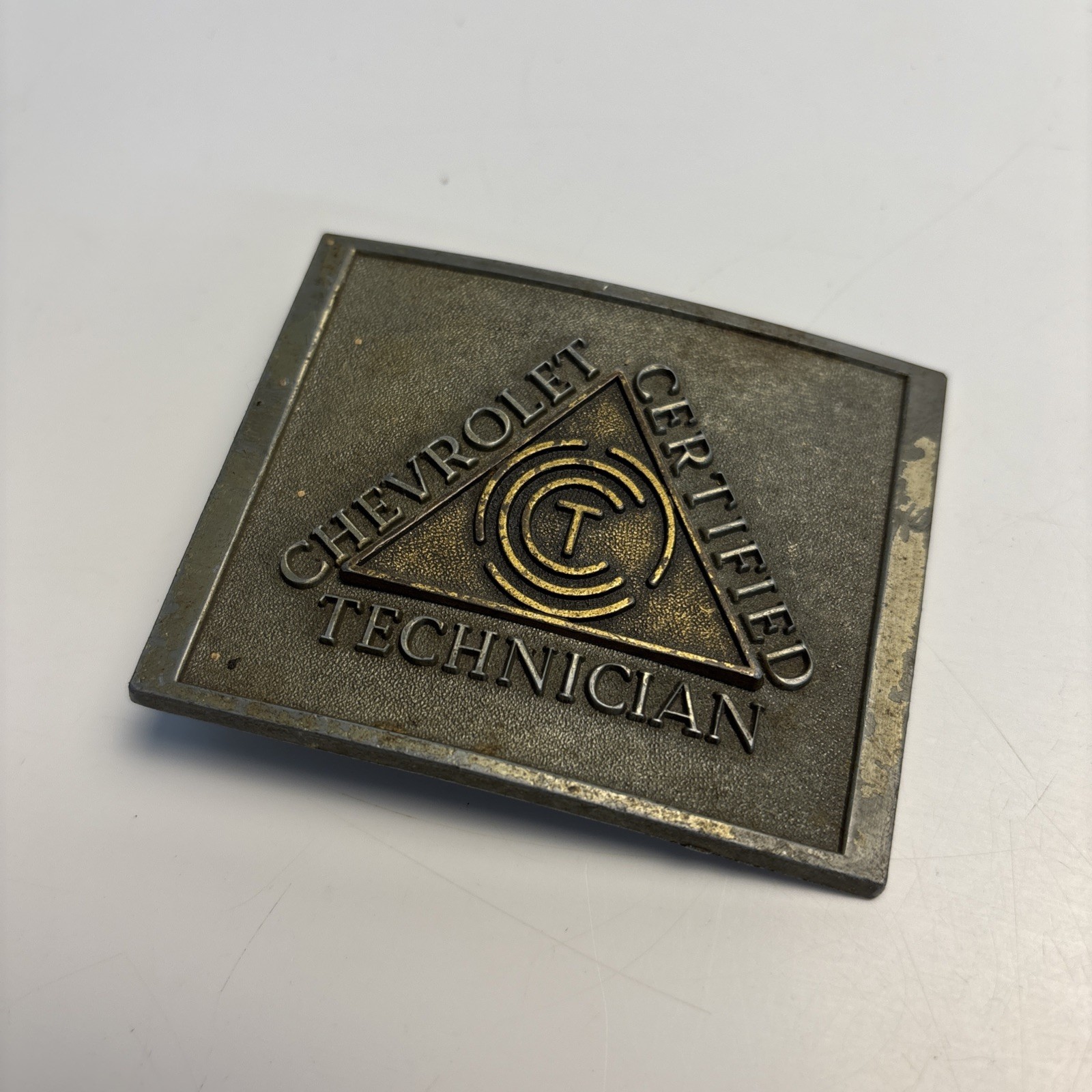 Vintage Chevrolet Certified Technician Belt Buckle RJ Robertson USA