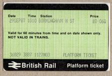Birmingham New Street M03 - APTIS platform ticket - West Midlands B2