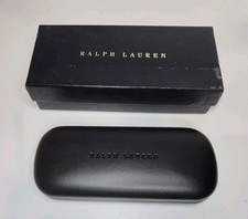 RALPH LAUREN BLACK AUTHENTIC EYEGLASSES SUNGLASSES HARD CLAM SHELL CASE CLOTH