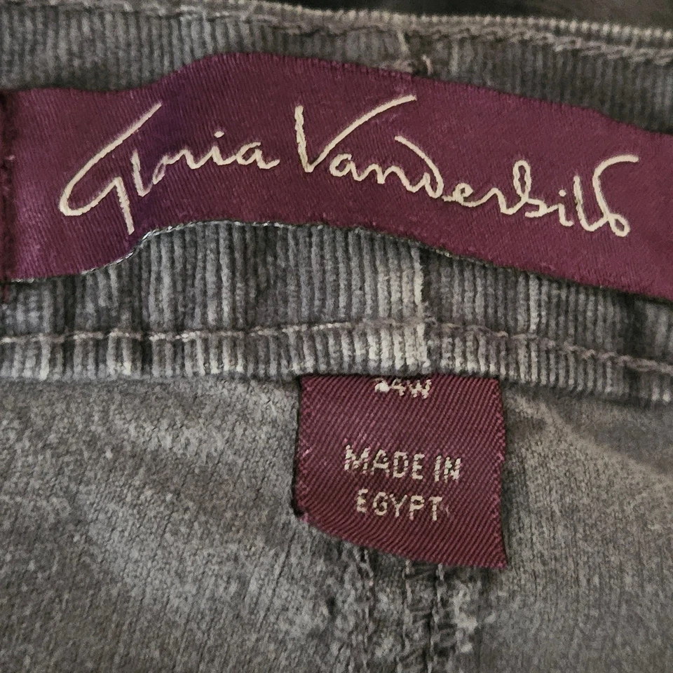 Pantalones cortos de pana gris mezcla de algodón talla 24W Foto 3 de 4