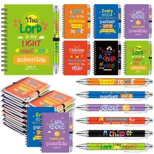 60 Pcs Bulk Christian Gifts for Bible Verse Spiral Notebooks Christian Ballpo...