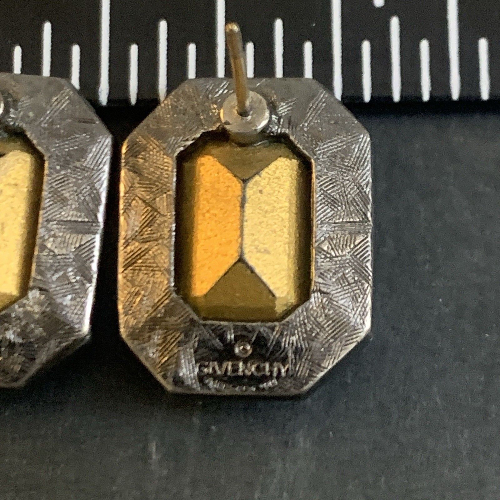 Givenchy Earrings Statement Pierced Emerald Cut R… - image 4