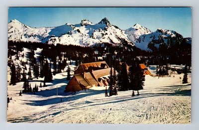 Mount Rainier National Park, Paradise Inn Outside Scene, Vintage Postcard