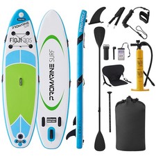 Inflatable Stand Up Paddle Board Extra Wide Paddle Board, Waterproof Bag,Green