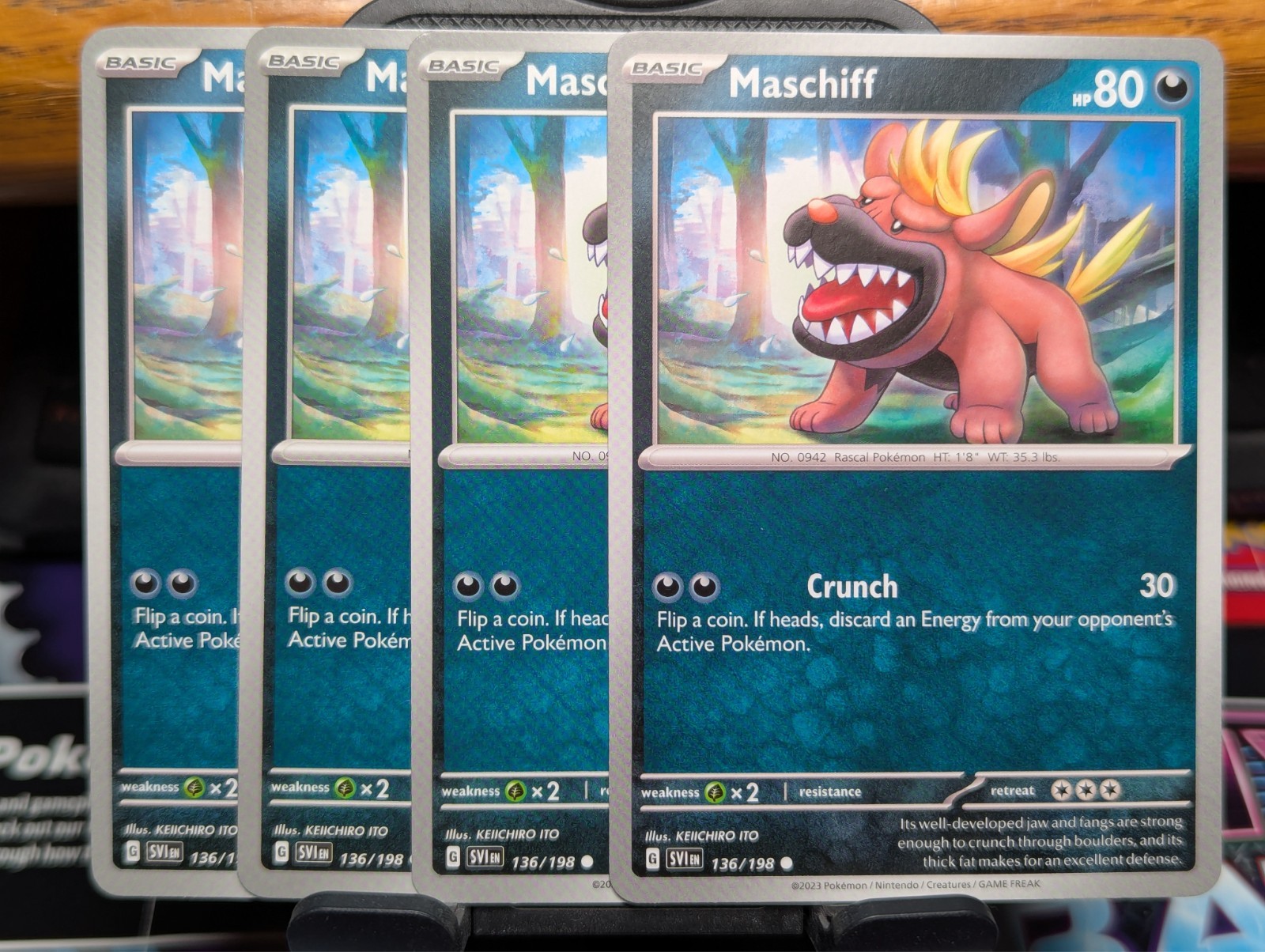 Pokemon TCG Scarlet & Violet Base Maschiff 136/198 x4 Playset