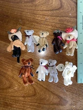Lot 9 Boyds Mini Miniature Dollhouse Bears Jointed Very Cute 2-2.5” Buy Now LOOK