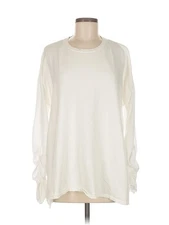 H By Halston Women Ivory Long Sleeve Blouse L