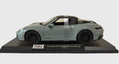 Maisto Porsche 911 Targa 4 GTS (992.2) Gray 1/18 Scale Diecast