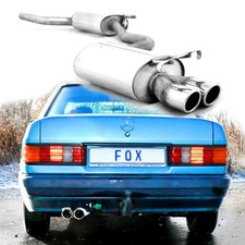 FOX Sportauspuffanlage ab Kat 2x76mm schräg für Mercedes 190E W201 1.8l 2.0l