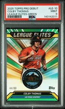 2025 TOPPS PRO DEBUT LEAGUE ELITES GREEN #10 COLBY THOMAS 44/99 PSA 9