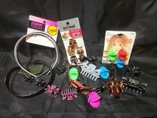 Lot Of Hair Headbands Clips Resin Acrylic / Plastic Vntg L13