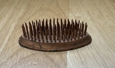 Vintage Metal Flower Frog Spikes - 3" Oval Cast Metal Base with Copper Spikes