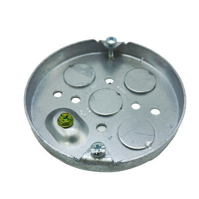50-PK 4'' Pancake Box Compact 1/2'' Deep Steel Electrical Ceiling/Wall Fixture Box