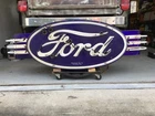 Vintage Double Sided Ford Oval Dealership Neon Sign with Wings
