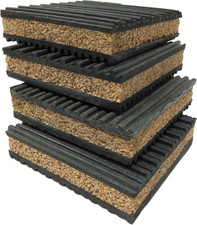 4 Pack of anti Vibration Pads 4" X 4" X 7/8" Rubber/Cork Vibration Isolation Pad