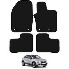 For Fiat 500X - Carsio Tailored Car Black Floor Mats Carpets 4 piece Set