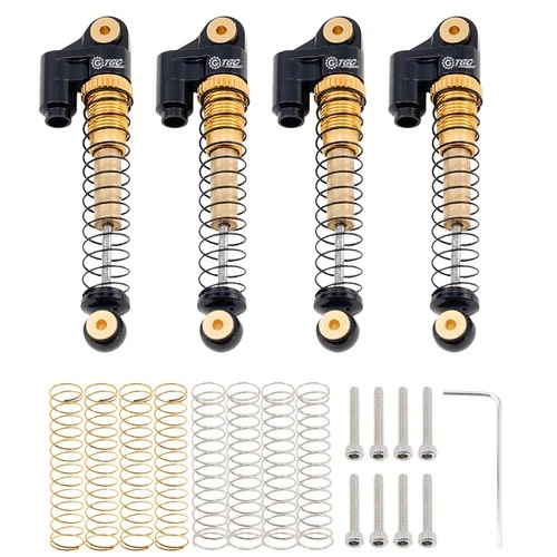 4 PCS 48mm Aluminum Threaded Double Barrel Shocks for 1/24 Axial SCX24