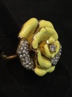 Juicy Couture Vintage Size 7  Pave Set Rhinestone & Yellow Enamel Flower Ring. — photo 2