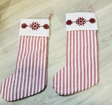 My Texas House Fallon Red Snowflake Set of 2 Christmas Stockings