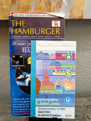 Vintage Germany 1996 Travel Ephemera Lot Hamburg Guide Frankfurt Transit Map RMV