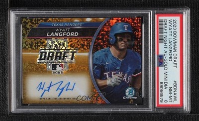 2023 Bowman Draft Night Gold Mini-Diamond Refractor 1/50 Wyatt Langford Auto 3pb