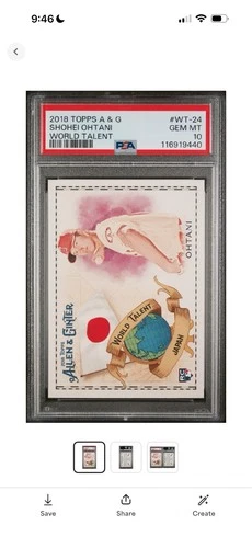 2018 Topps Allen & Ginter - World Talent Shohei Ohtani #WT-24 (RC)
