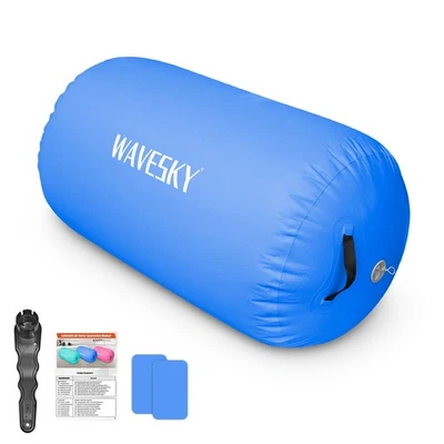 WAVESKY 80x50cm Aufblasbare Air Rolle Track Gymnastik für zuhause Fitness Training Yoga