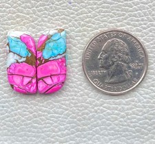 Cotton Candy Pair Kingman Turquoise Fancy Cabochon Gemstone 24 Ct F0 292