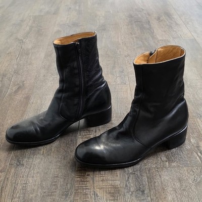Vintage Johnston & Murphy Aristocraft Boots Mens Size 8C Black Leather 1970's