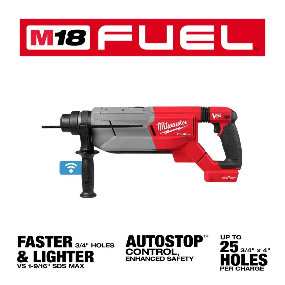 Milwaukee 2916-20 M18 FUEL 1-1/4" SDS Plus D-Handle Rotary Hammer w/ ONE-KEY - Image 3 of 4