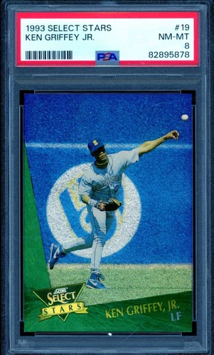 Ken Griffey Jr. Card 1993 Select Stars #19 PSA 8