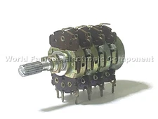 1pcs - NOBLE 100KA 15AM 100Kx4 4-Gangs DUAL Audio Potentiometer Knurled - JAPAN