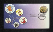 2024 Pinback Button FDC: YES: Cats - Ciccolella Cachets