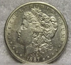 1887 S Morgan Silver Dollar AU+