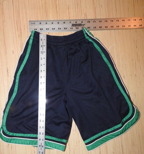Reebok Basketball Shorts Boys Medium Long Retro Blue Green Mesh Pockets Athletic - Picture 3 of 4