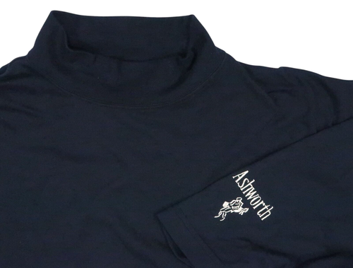 ASHWORTH WEATHER SYSTEMS VINTAGE Y2K MOCK PULLOVER TSHIRT XL PERFORMANCE BLACK