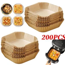 200PCS Air Fryer Liners Disposable Papers Liner Non-stick for Roasting Microwave