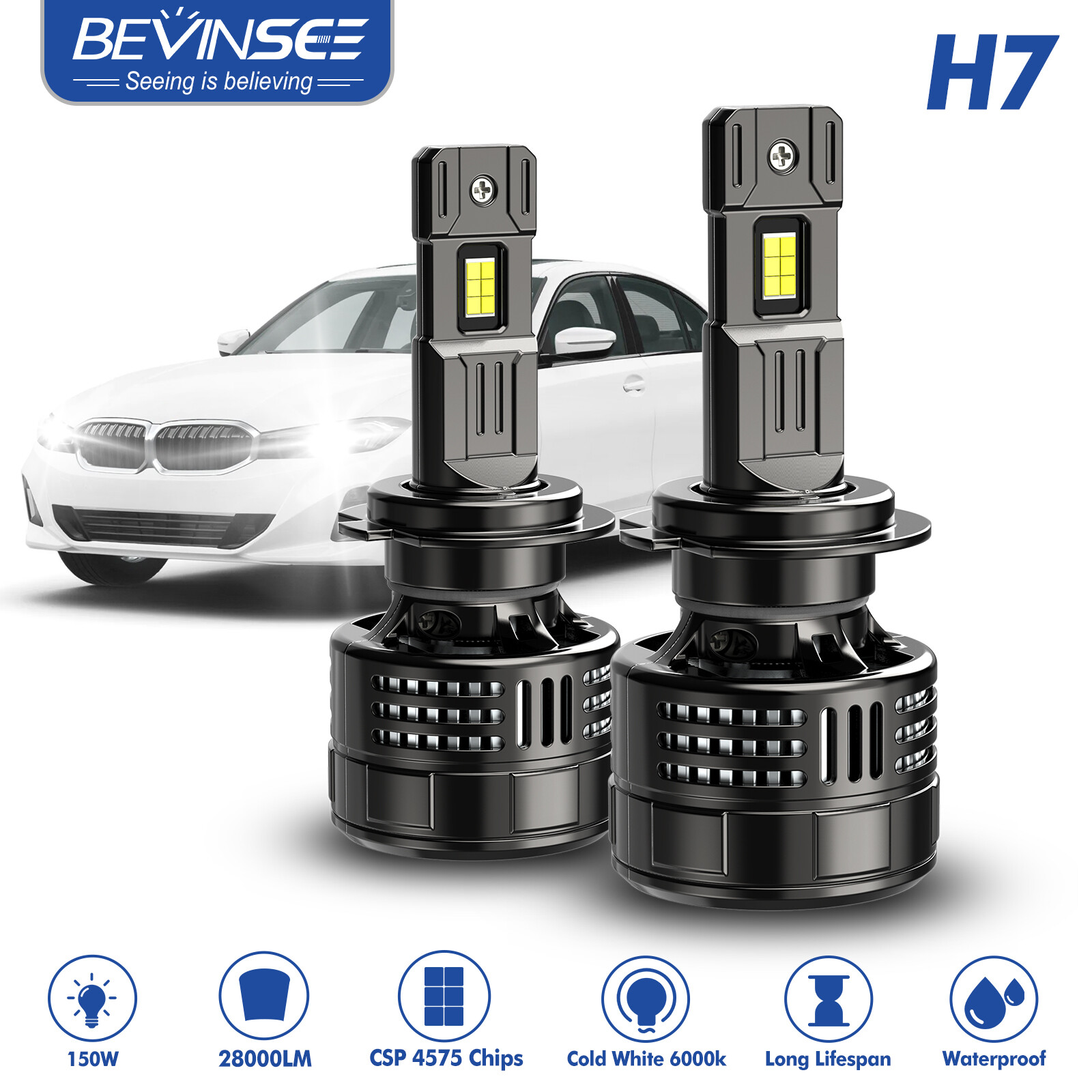 Ampoule LED H7 blanche de feux de croisement pour utilitaire Ford Transit Custom