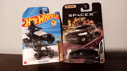 🔥HTF🔥 2025 Matchbox Tesla Space X Model X and Hot Wheels Cyberquad NEW ON CARD