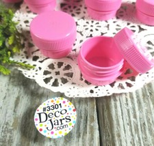 12 PINK Plastic JARS Makeup Container 3301 DecoJars USA Holds 1 Teaspoon 1/4oz