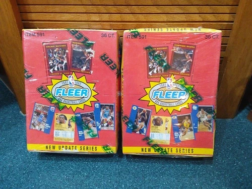 1991-92 Fleer Basketball Factory Sealed Wax Box 36 Packs Update Series
