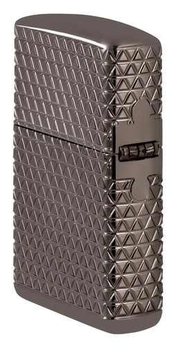 Zippo ARMOR Lighter CRYSTAL TRIO MULTICUT DIAMOND MOTIF Black Ice NEW IN BOX - Picture 7 of 11