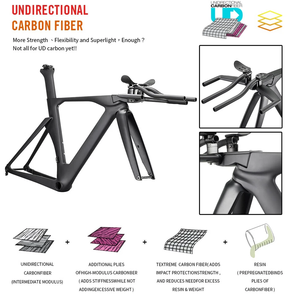 AIRWOLF T1100 Triathlon Carbon Rahmen mit Laufradsatz TT Bike Aero Rennrad - Bild 3 von 4