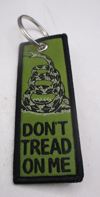 Navy DON'T TREAD ON ME Olive Green Keychain Double Sided Tag on Key Ring / New