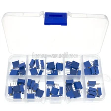50PCS 10value 3296 Trimmer Trim Pot Potentiometer Resistor Box Kit Assortment