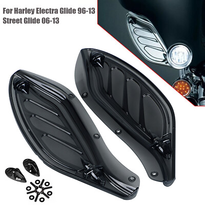 Smoke Adjustable Side Wing Air Deflector For Harley Touring