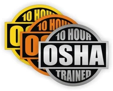 3 pcs - 10 Hour OSHA Trained Vinyl Hard Hat Stickers Helmet Safety Helmet Decals