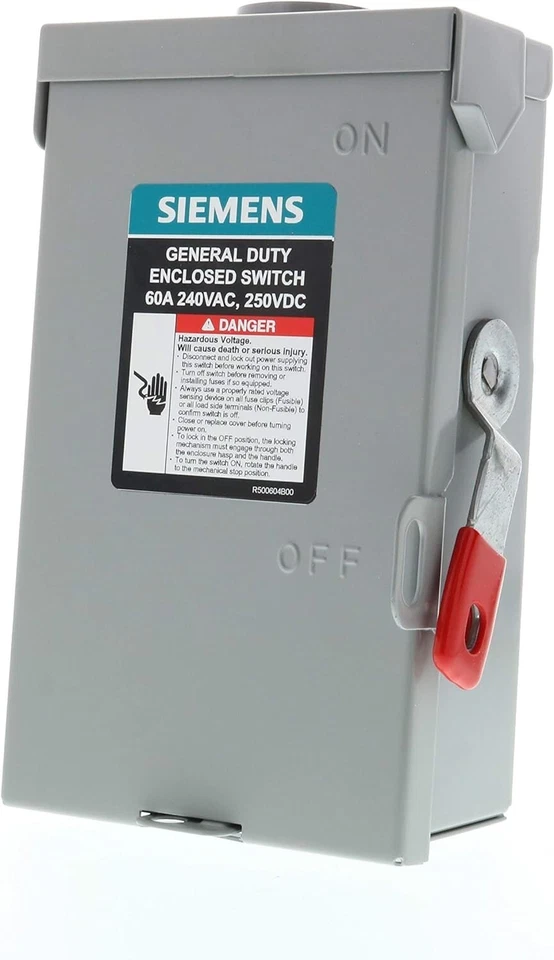 SIEMENS Interruptor de seguridad de servicio general 2P 60A 240V para exterio... - Image 2 of 4